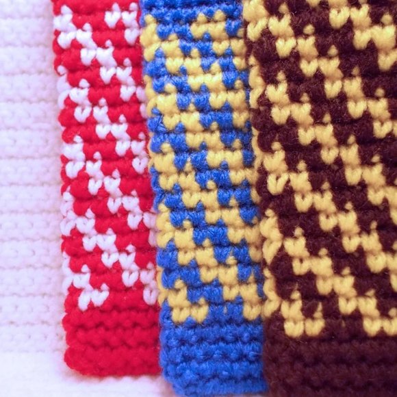 Crochet Tapestry Cell Phone Bag - Brown and Yellow - Picture 2 of 4